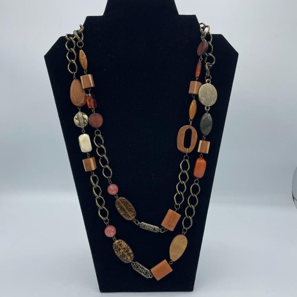 Orange & Brown tone necklace